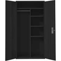 Armoire de rangements combin&eacute;s, Acier, 6 Tablettes, 72" h x 36" la x 18" P, Noir Moffatt Supply & Specialties