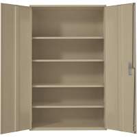 Armoire de rangement Hi-Boy tr&egrave;s large, Acier, 4 Tablettes, 72" h x 48" la x 24" P, Beige Moffatt Supply & Specialties