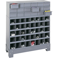 Unit&eacute; de stockage modulaire pour petites pi&egrave;ces, Acier, 18 tiroirs, 33-3/4" x 12-1/4" x 40-1/2", Gris Moffatt Supply & Specialties