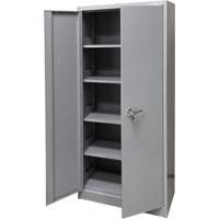 Storage Cabinet, Steel, 4 Shelves, 66" H x 30" W x 15" D, Grey Moffatt Supply & Specialties