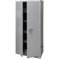 Storage Cabinet, Steel, 4 Shelves, 66" H x 30" W x 15" D, Grey Moffatt Supply & Specialties