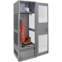 Gear Locker with Door, Steel, 24" W x 24" D x 72" H, Grey Moffatt Supply & Specialties