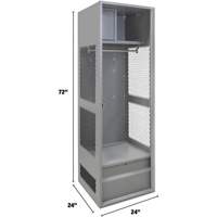 Gear Locker, Steel, 24" W x 24" D x 72" H, Grey Moffatt Supply & Specialties