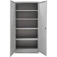 Hi-Boy Storage Cabinet, Steel, 4 Shelves, 72" H x 36" W x 18" D, Grey Moffatt Supply & Specialties