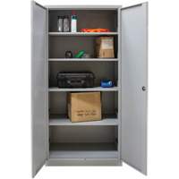 Hi-Boy Storage Cabinet, Steel, 4 Shelves, 72" H x 36" W x 18" D, Grey Moffatt Supply & Specialties