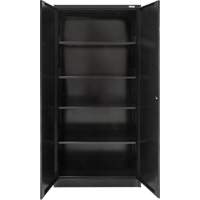 Armoire de rangement Hi-Boy, Acier, 4 Tablettes, 72" h x 36" la x 18" P, Noir Moffatt Supply & Specialties
