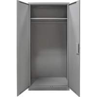 Wardrobe Storage Cabinet, Steel, 36" W x 18" D x 72" H, Grey Moffatt Supply & Specialties