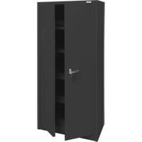 Storage Cabinet, Steel, 4 Shelves, 66" H x 30" W x 15" D, Black Moffatt Supply & Specialties