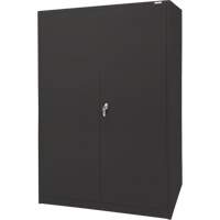 Storage Cabinet, Steel, 4 Shelves, 78" H x 48" W x 24" D, Black Moffatt Supply & Specialties