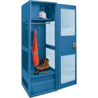 Gear Locker with Door, Steel, 24" W x 18" D x 72" H, Dark Blue Moffatt Supply & Specialties