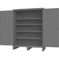 Armoire avec portes encastr&eacute;es, Acier, 4 Tablettes, 78" h x 60" la x 30" P, Gris Moffatt Supply & Specialties