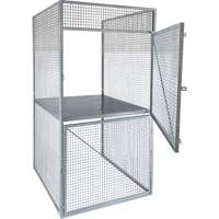 Casier pour entreposage en vrac, 2 niveaux, 36" x 36" x 90", Acier, Gris, D&eacute;mont&eacute;, Perfor&eacute; Moffatt Supply & Specialties