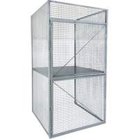 Casier pour entreposage en vrac, 2 niveaux, 48" x 48" x 90", Acier, Gris, D&eacute;mont&eacute;, Perfor&eacute; Moffatt Supply & Specialties