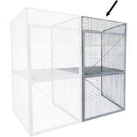 Casier pour entreposage en vrac additionnel, 2 niveaux, 48" x 48" x 90", Acier, Gris, D&eacute;mont&eacute;, Perfor&eacute; Moffatt Supply & Specialties