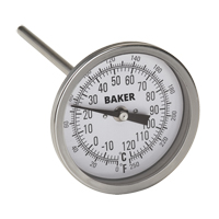 Bi-Metal Thermometers, Contact, Analogue, 0-250°F (-20-120°C) Moffatt Supply & Specialties