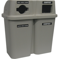 Recycling Containers Bullseye, Curbside, Plastic, 2 x 22 US gal. Moffatt Supply & Specialties