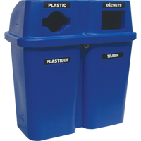 Recycling Containers Bullseye, Curbside, Plastic, 2 x 22 US gal. Moffatt Supply & Specialties