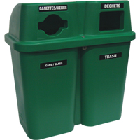 Recycling Containers Bullseye, Curbside, Plastic, 2 x 22 US gal. Moffatt Supply & Specialties