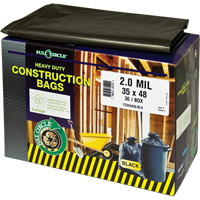 Sacs pour d&eacute;chets pour entrepreneurs, Fort, 30" la x 48" lo, 2 mils, Noir, Capacit&eacute; 121,13 L (32 gal.) Moffatt Supply & Specialties