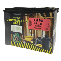 Sacs pour d&eacute;chets pour entrepreneurs, Fort, 35" la x 48" lo, 4 mils, Noir, Capacit&eacute; 166,55 L (44 gal.) Moffatt Supply & Specialties