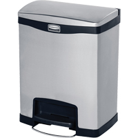 Slim Jim&reg; Waste Container, Stainless Steel, 8 US gal. Capacity Moffatt Supply & Specialties