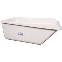 Angled Dump Tub, Plastic, White Moffatt Supply & Specialties