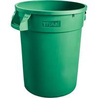 Green Titan Heavy-Duty Garbage Container, Plastic, 20 US gal. Moffatt Supply & Specialties