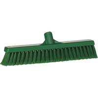 Fine Particle Push Broom, Fine/Split Bristles, 16-1/4", Polypropylene, Green Moffatt Supply & Specialties