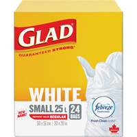 Small 25L Febreze Garbage Bags, Regular, 20" W x 20" L, White Moffatt Supply & Specialties