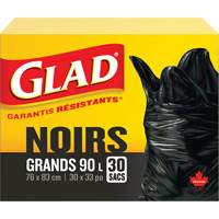 90L Garbage Bags, Regular, 30" W x 33" L, Black Moffatt Supply & Specialties
