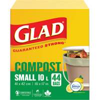 Petits sacs de compostage, R&eacute;gulier, 17" lo x 16" la, Brun, Capacit&eacute; de 10 L (3 gal.) Moffatt Supply & Specialties