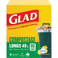 Sacs de compostage hauts, R&eacute;gulier, 31" lo x 24" la, Brun, Capacit&eacute; de 49 L (13 gal.) Moffatt Supply & Specialties