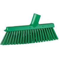 Dustpan Broom with Angled Thread, Medium Bristles, 10", Polyester, Green Moffatt Supply & Specialties