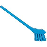 Brosse avec rebord grattoir, Soies Ferme, Longueur de 6", Bleu Moffatt Supply & Specialties