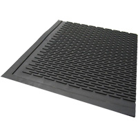 Outdoor Mat, Rubber, Scraper Type, Solid Pattern, 3' x 5', Black Moffatt Supply & Specialties