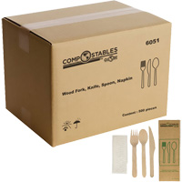 Wood Cutlery Set in Paper Bag Moffatt Supply & Specialties