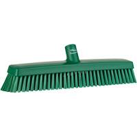 Push Broom Head, Fine/Stiff Bristles, 16-1/2", Polyester/Polypropylene, Green Moffatt Supply & Specialties