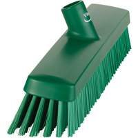 Push Broom Head, Fine/Stiff Bristles, 16-1/2", Polyester/Polypropylene, Green Moffatt Supply & Specialties