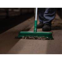 Push Broom Head, Fine/Stiff Bristles, 16-1/2", Polyester/Polypropylene, Green Moffatt Supply & Specialties