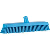 Push Broom Head, Fine/Stiff Bristles, 16-1/2", Polyester/Polypropylene, Blue Moffatt Supply & Specialties