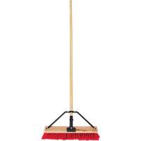 Push Broom with Braced Handle, 18", Medium, PVC Bristles Moffatt Supply & Specialties