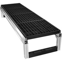 Trousse de plateforme de travail modulaire en aluminium &agrave; drainage ouvert FOUNDATION, 18" la x 72" pr, Capacit&eacute; de 400 lb, Enti&egrave;rement soud&eacute; Moffatt Supply & Specialties