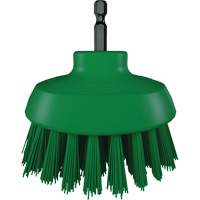 Brosse ronde HyDrive pour perceuse, Soies Tr&egrave;s ferme, Longueur de 3-1/10", Vert Moffatt Supply & Specialties