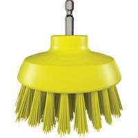 Brosse ronde HyDrive pour perceuse, Soies Tr&egrave;s ferme, Longueur de 3-1/10", Jaune Moffatt Supply & Specialties