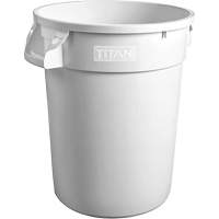 Contenant &agrave; d&eacute;chets Titan blanc pour usage intense, Plastique, 20 gal. US Moffatt Supply & Specialties