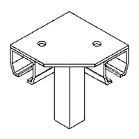 Floor Mount Curtain Partition 90° Corner Connector Moffatt Supply & Specialties