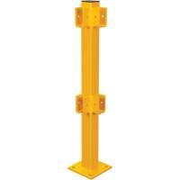 Corner Post for Light-Duty Guard Rails, Steel, 42" H, Safety Yellow Moffatt Supply & Specialties