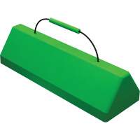 Checkers Safety SafeRay  Aircraft Wheel Chock with Cable Handle, Urethane, Fluorescent Green, 24" W x 8" D x 6" H Moffatt Supply & Specialties