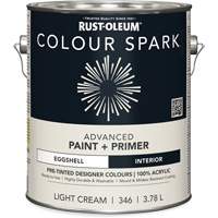 Colour Spark Interior Pre-Tinted Paint + Primer Wall Paint, White Cotton, Semi-Gloss, 3.78 L, Gallon Moffatt Supply & Specialties
