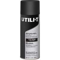 UTILI-T General Purpose Enamel Spray Paint, Black, Flat, 10 oz./283 g, Aerosol Can Moffatt Supply & Specialties